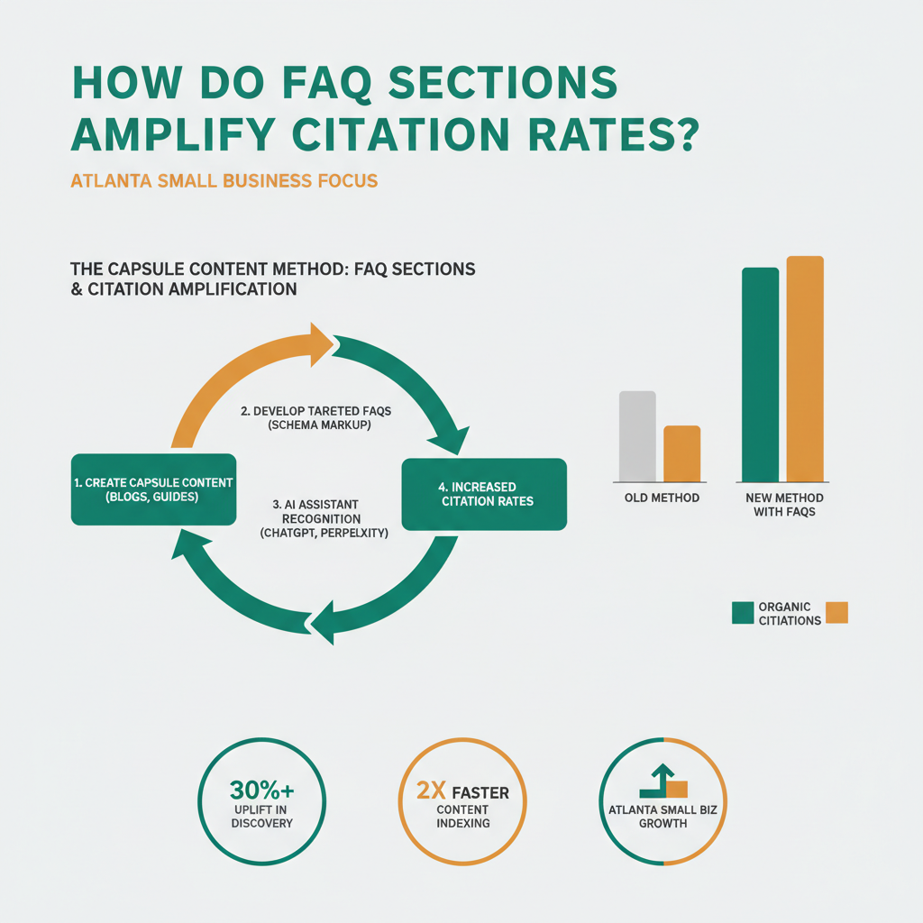 How do FAQ sections amplify citation rates?