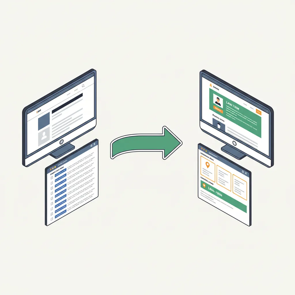 How should law firms structure their website to rank for practice-area-specific searches